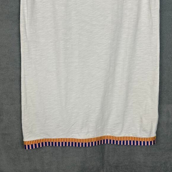 Boden Dress Womens 4R White Sena Embroidered Jersey Mini Stretch Resort Beach - Picture 3 of 13